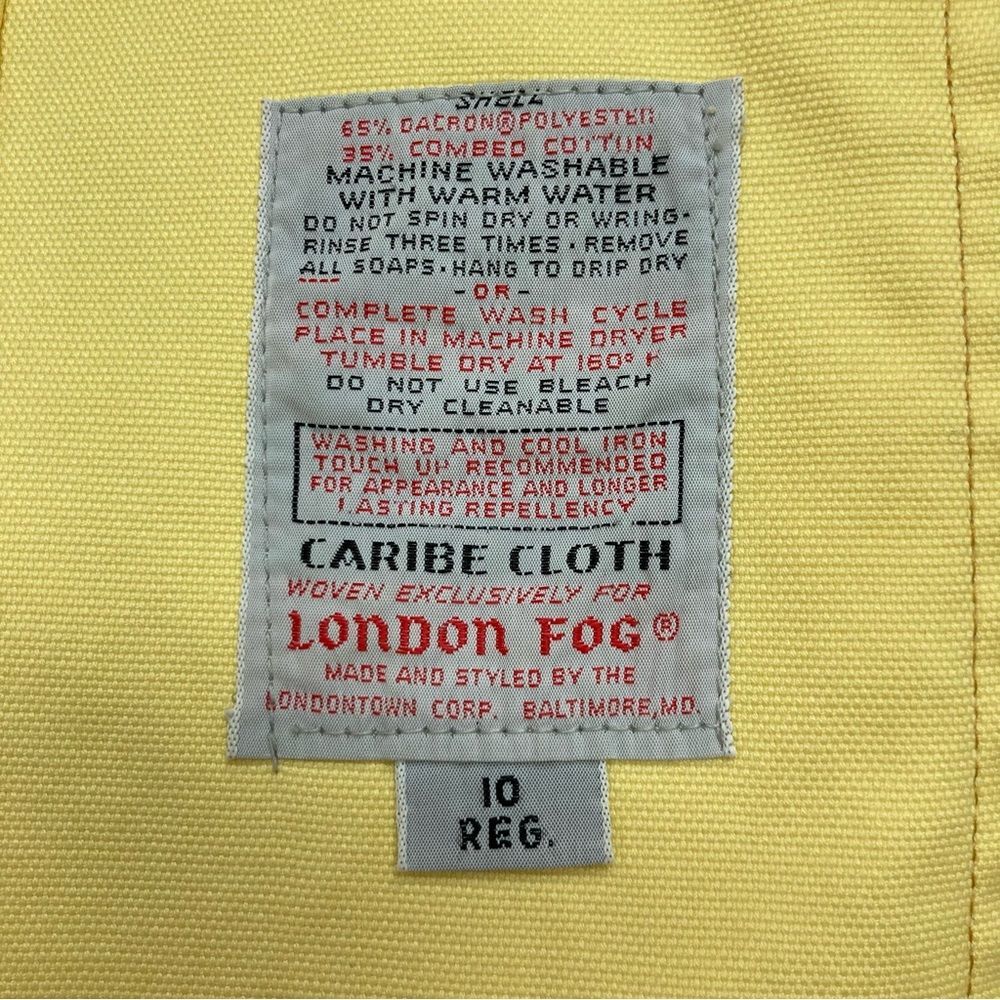 Vintage Yellow London Fog Maincoats SZ 10 Reg Button Close 2 Pocket Collar Lined - Picture 8 of 15
